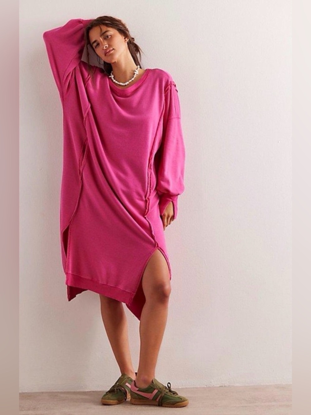 ISO We The Free Camden Sweatshirt Dress in Pink Size M